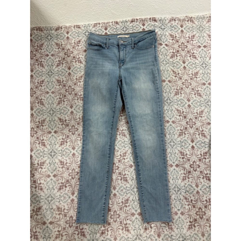 Levis 311 Shaping Skinny Jeans Light Wash Raw Hem Blue Denim W28 L32 19626-0094